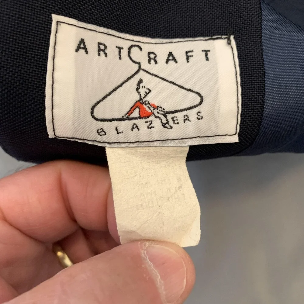 Vintage ArtCraft Blazers Blazer Mens 36 Blue Navy VFW Patch Two Button‎ USA